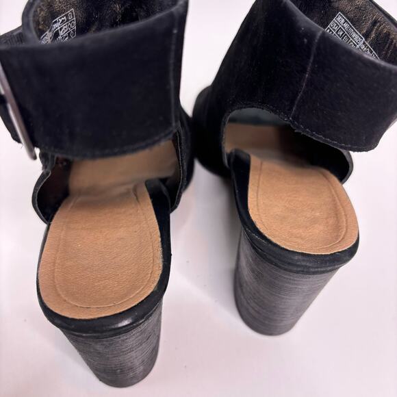 Vionic Blakely Black Leather Peep Toe Ankle Strap Mule Bootie 9.5 - Picture 9 of 10